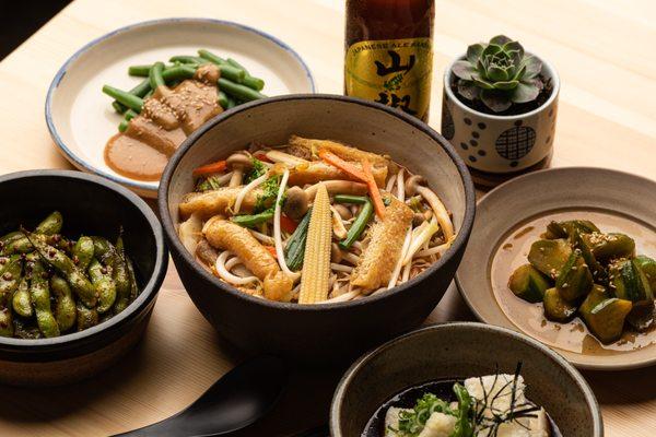 Vegan Ramen with small plates and Japanese beers