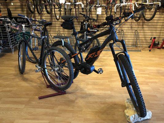 We have a wide variety of new and used bikes.  We also carry electric assist bikes.  Please stop by.