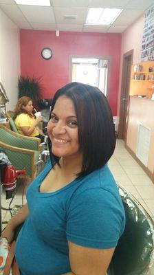 Bob with highlights by Flor