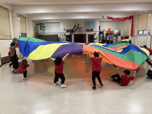 PE with parachutes!