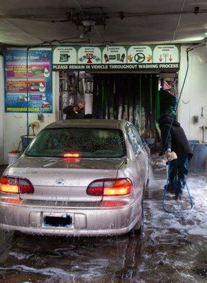 Automatic Tunnel Wash where we prep and finish with toweling your car