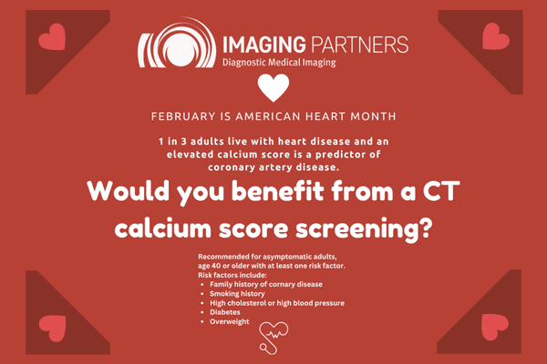 Imaging Partners offers a CT Calcium score screening for your heart health.