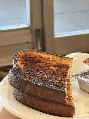 Asked for wheat toast and got burnt cardboard.