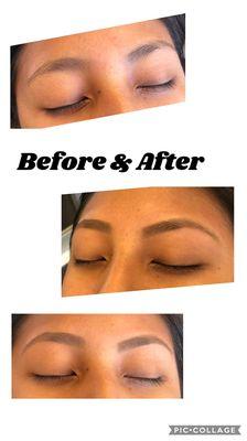 Eyebrow threading before & after!