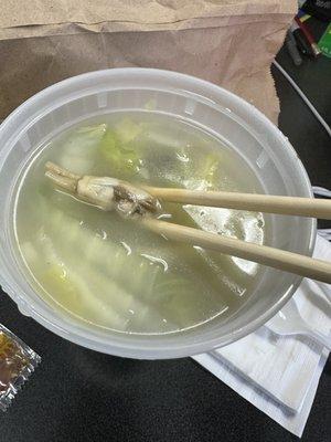 razor clams soup, generous with the razor clam. Soup feels heavenly on a cold day...