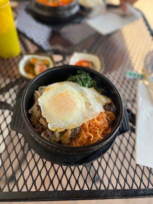 Bibimbap in stone bowl