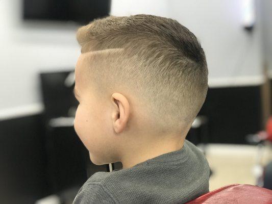 Kids Fade with a side part