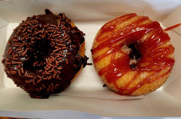 August 2022: "Choc Heaven" & Cinnamon Guava-- Free to our school staff. EXCELLENT cake donuts!