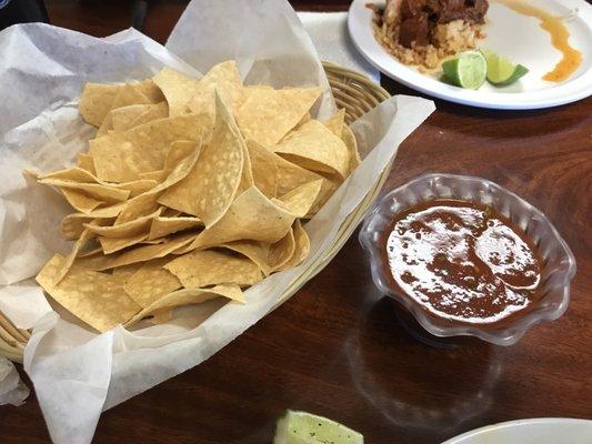 Chips are standard but the salsa is good!