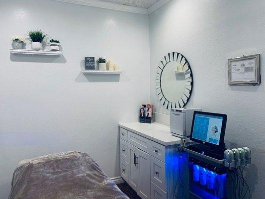 Here is where the magic happens for our famlur hydrafacial treatments leaving you with radiant, clear skin! Come on in!