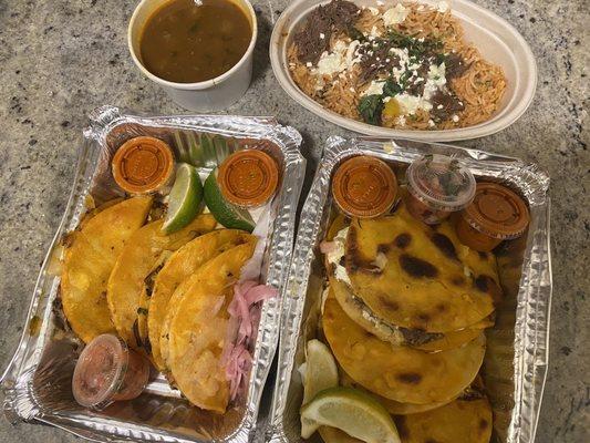 Four Taco Set w/ Consome; Four Mulita Set w/ Consome; Birria Fried Rice