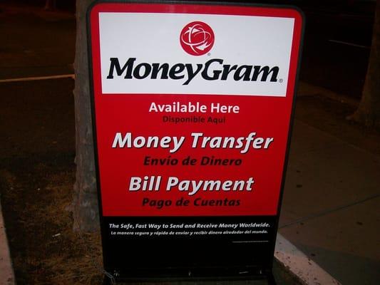 There is a money transfer, and bill payments in the store. There is also an  ATM  in the store.