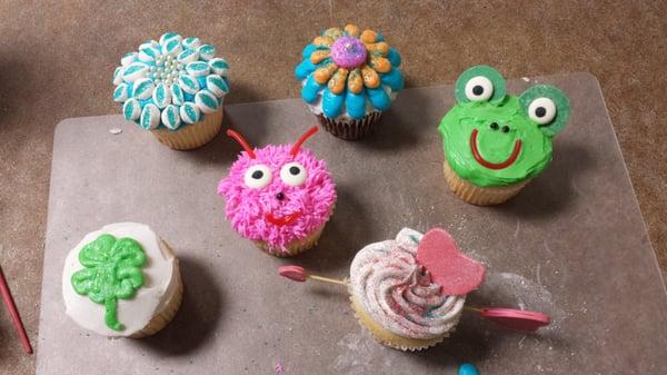 My first attempt at decorating cupcakes.