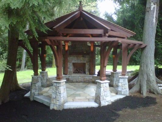 Gazebo & Outdoor Fireplace