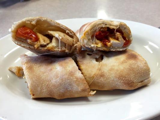 Chipotle chicken & peppadew Stromboli