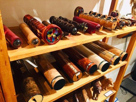 Love all the beautiful wooden kaleidoscopes!