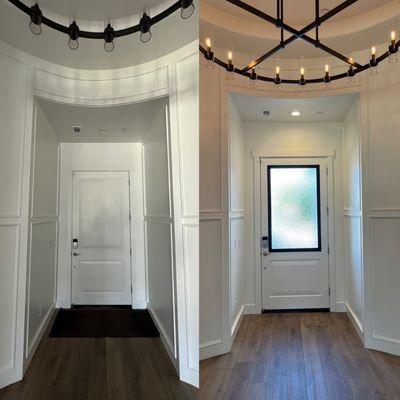 Before & After! Bring natural daylight into your entryway with a fixed pane door conversion.