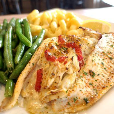 Stuffed Flounder topped with Crab Imperial