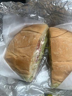 Mexican style grilled chicken sandwich from La Cabaña Mexican restaurant in Brooklyn