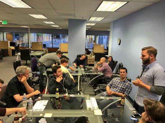 Startup Founder Poker happens every 3-4 months, this pic was from the United Way space