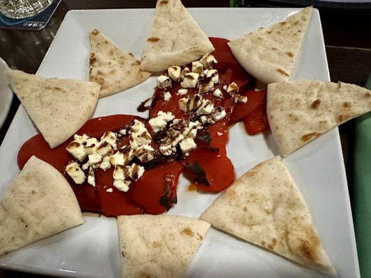 Very good roasted red pepper with feta