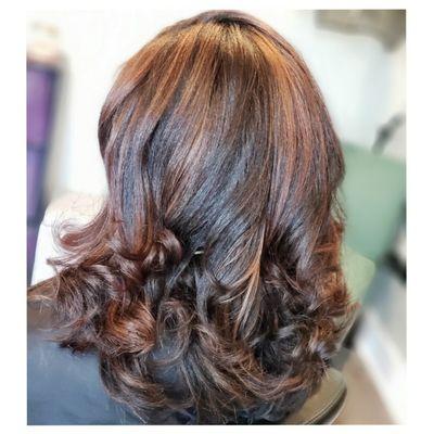 Highlights amd silk press on natural hair