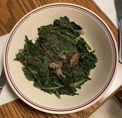 Debris in spinach.