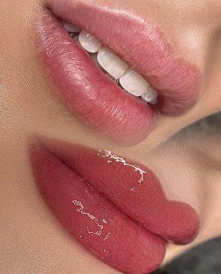 Lip Blushing Before & After