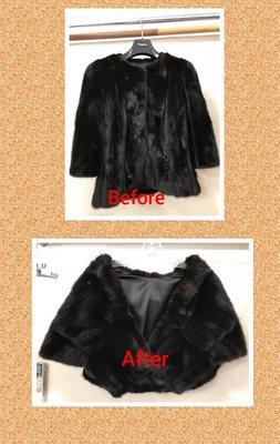 Our customer wanted to take her mink and turn it into a shawl mink vest!