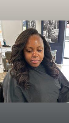 Traditional sew in with leave out