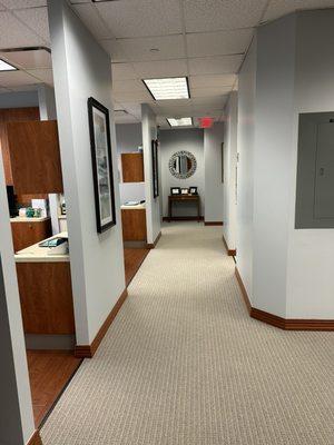 Hallway to the consult rooms and surgical suites