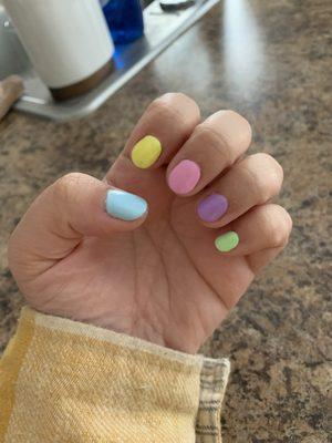 Colorful, Easter/Spring gel manicure