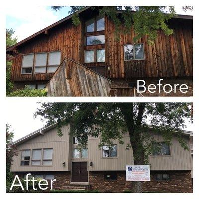 What a difference, right? This home used Board & Batten siding.