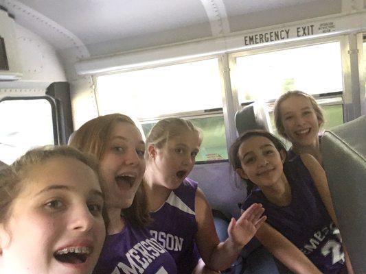 This fun lil picture is from middle school on our way to a volleyball game