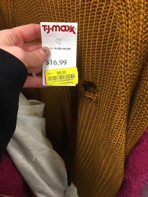 Buyer BEWARE when buying Clearance items. They sell damaged clothing I wouldn't repair at hilarious discounts..