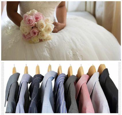 Wedding Gown, Dress Shirts and Jackets.