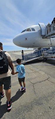 Boarding the plane