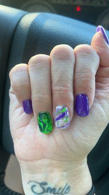 Maleficent nails for Oogie Boogie Bash 2023