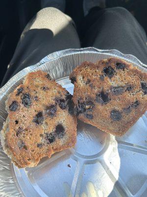 Blueberry muffin, grilled, so good