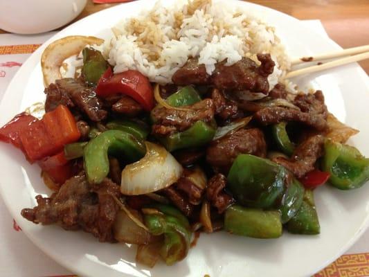 Pepper steak and onions