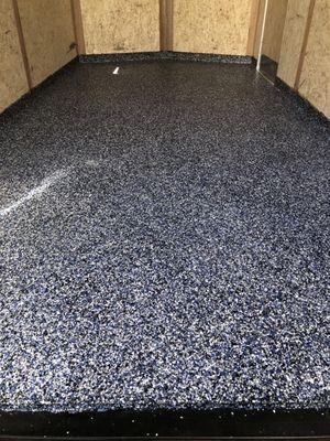 Epoxy Flake floor. Equipment trailer. Floor protection. Maui Hi