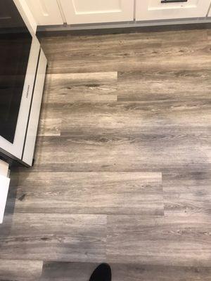 New grey vinyl plank flooring