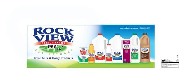 Farm fresh, rBST-free milk is attractively packaged with bold, contemporary graphics.