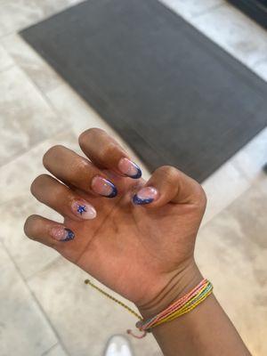 Full set with blue tips