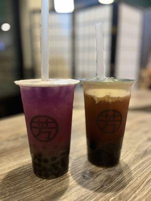 Butterfly pea lemonade and Sea Salt Cheese Foam Green Tea