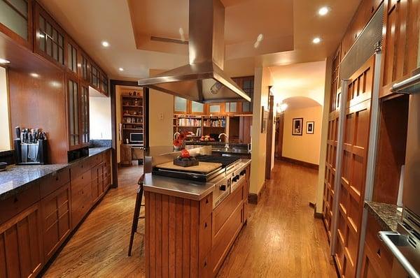 Large island in this kitchen at 157 east 81st street