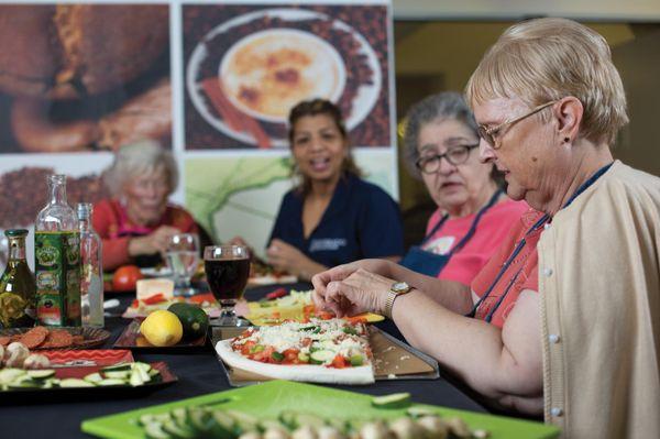 Baking activities at Silverado Newport Mesa Memory Care Community