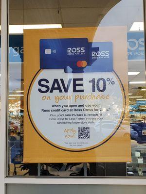 10% using Ross card