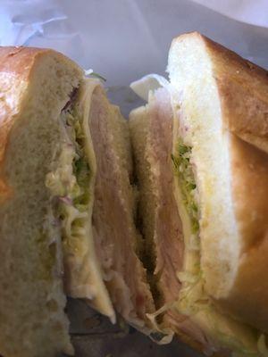 Turkey and provolone hero