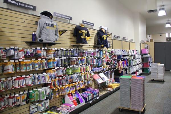 A full aisle in the textbook store (2480 Bancroft) is now dedicated to School Supplies.